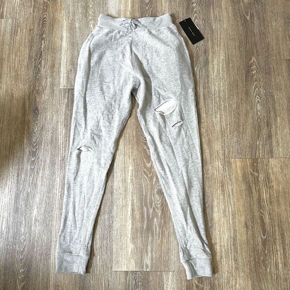 Zara Man grey distressed drawstring sweatpants - Picture 9 of 11